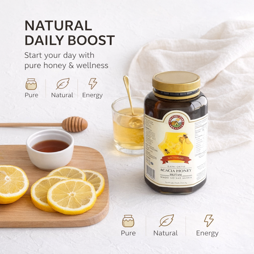 Natural honey wellness boost Country Farm Organics™ Rainforest Acacia Honey - Image 1
